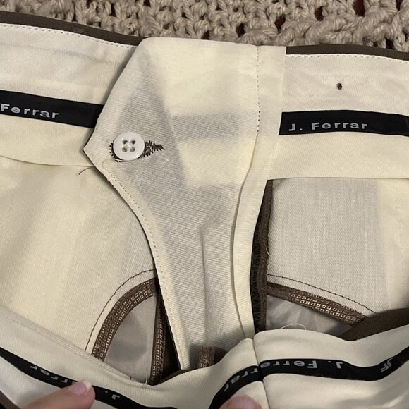 NWT J Ferrar Pleated Dress Pants Slacks Trousers Cuffed Men’s Size 36 X 30 Brown - Picture 8 of 16